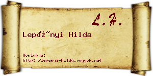 Lepényi Hilda névjegykártya